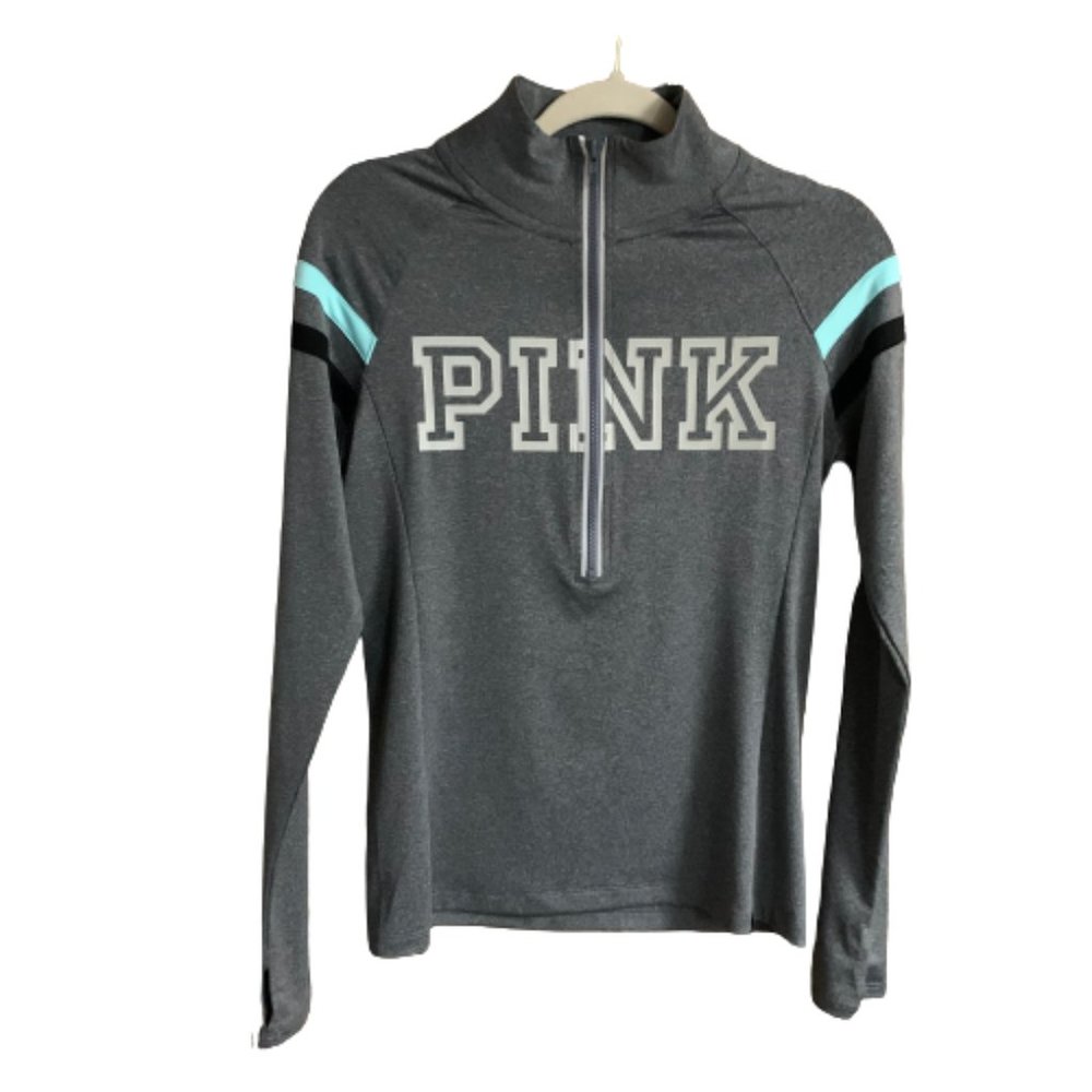 Victoria's Secret PINK Ultimate 1/2 Zip Small Long Sleeve Pullover Shirt NWOT